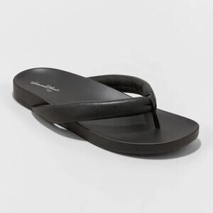 Universal Thread Jewel Black Footbed‎ Thong Sandals Size 6 New With Tags